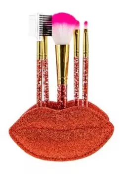 Набор кистей для макияжа лица из синтетического ворса Lukky Набор кистей в подставке Губы