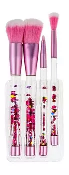 Набор кистей для макияжа лица из синтетического ворса Lukky Набор кистей Розовый