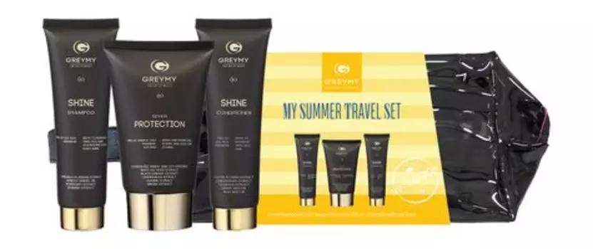 Набор миниатюр для ухода и защиты волос в косметичке Greymy My Summer Travel Set