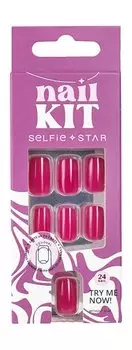 Набор накладных ногтей формы мягкий квадрат Selfie Star Short Length Nails Kit Bossy Pink