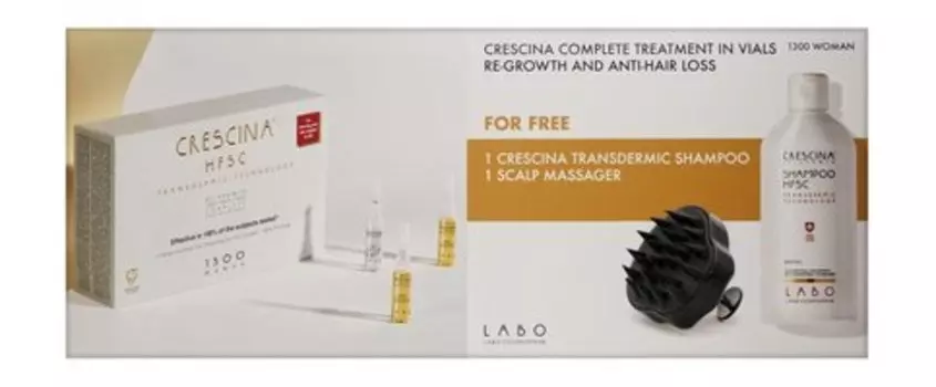 Набор против выпадения и для роста волос Crescina HFSC Transdermic Complete Treatment Set 1300 Woman