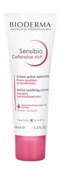 Насыщенный успокаивающий крем для укрепления защиты чувствительной и гиперреактивной кожи Bioderma Sensibio Defensive Crme Rich