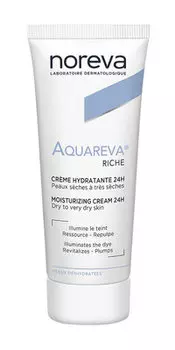 Насыщенный увлажняющий крем для сухой и очень сухой кожи лица Noreva Aquareva Riche Moisturizing Cream 24H