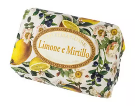 Натуральное мыло с ароматом лимона и черники Gourmandise Savon Parfume Limone e Mirtillo