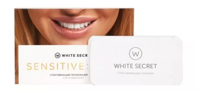 Недельный курс отбеливающих полосок для чувствительных зубов (1-3 тона) White Secret Sensitive Стартовый курс