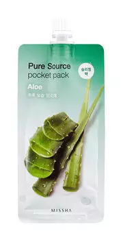 Ночная маска для лица с экстрактом алоэ Missha Pure Source Pocket Pack Aloe
