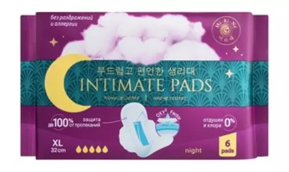 Ночные быстровпитывающие гигиенические прокладки Mi-Ri-Ne Night Intimate Pads XL
