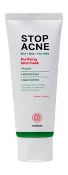 Очищающая маска для проблемной кожи лица с кислотами Hiskin Stop Acne Purifying Face Mask