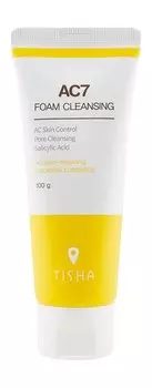 Очищающая пенка для глубокого очищения проблемной кожи с витамином Е Tisha AC7 Foam Cleansing