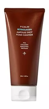 Очищающая пенка для сужения пор на коже лица с ретинолом и коллагеном P.Calm Retinolagen Ampoule Shot Foam Cleanser