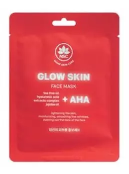 Очищающая тканевая маска для сияния кожи с AHA-кислотами NSC Name Skin Care Glow Skin Face Mask