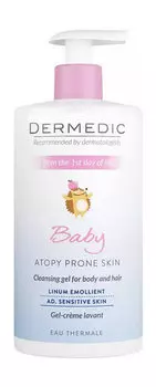Очищающий крем-гель для детей Dermedic Linum Emolient Baby Cleansing Gel for Body and Hair