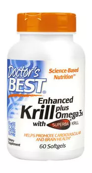 Омега-3 из масла антарктического криля и рыб в капсулах Doctor's Best Enhanced Krill Plus Omega3s with Superba Krill