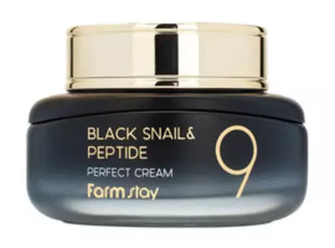 Омолаживающий крем для лица с комплексом из 9 пептидов FarmStay Black Snail & Peptide9 Perfect Cream