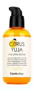 Освежающая сыворотка для лица с экстрактом юдзу FarmStay Citrus Yuja Vitalizing Serum