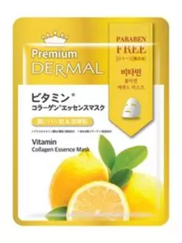 Освежающая тканевая маска для лица с витамином C и коллагеном Dermal Premium Vitamin Collagen Essence Mask