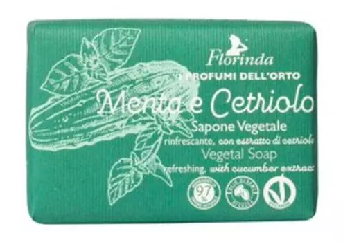 Освежающее мыло с экстрактом огурца Florinda Vegetal Soap Menta e Cetriolo