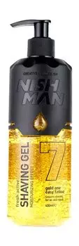 Освежающий гель для бритья с пряным древесным ароматом Nishman Fresh Active Shaving Gel 7 Gold One