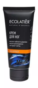Освежающий крем для ног с маслами чайного дерева, розмарина и экстрактом мяты Ecolatier Men Deo Effect Крем для ног