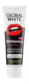 Отбеливающая зубная паста с древесным углем и активным кислородом Global White Extra Whitening Toothpaste
