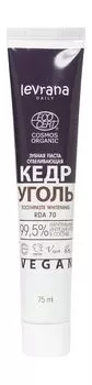 Отбеливающая зубная паста углем и кедровой скорлупой без фтора Levrana Daily Зубная паста Отбеливающая Кедр и уголь