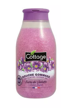 Отшелушивающий гель для душа с экстрактом фиалки на основе сахара и мельчайших частиц абрикоса Cottage Exfoliating Violet Sugar Shower Gel