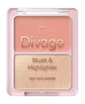 Палетка для лица Divage Blush and Highlighter Duo Face Palette