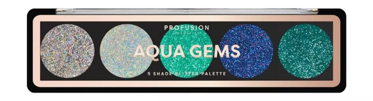 Палетка глиттеров для лица и тела Profusion Aqua Gems 5 Shade Glitter Palette