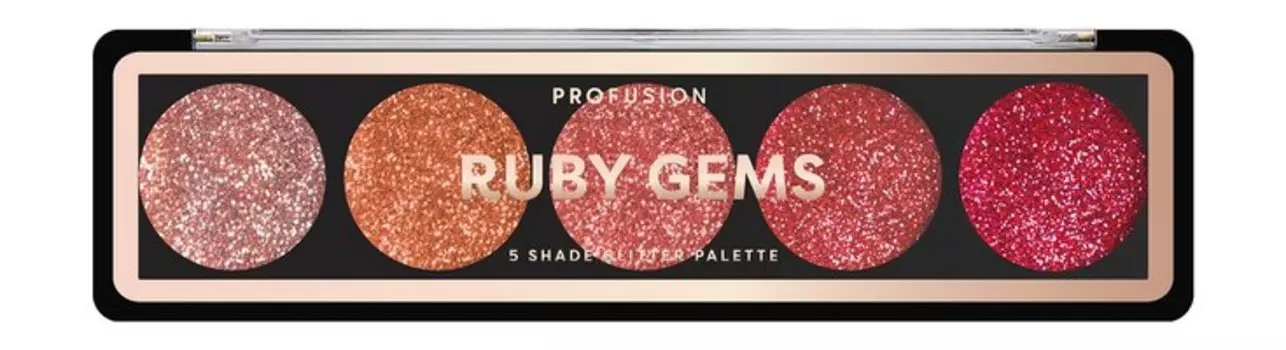 Палетка глиттеров для лица и тела Profusion Ruby Gems 5 Shade Glitter Palette