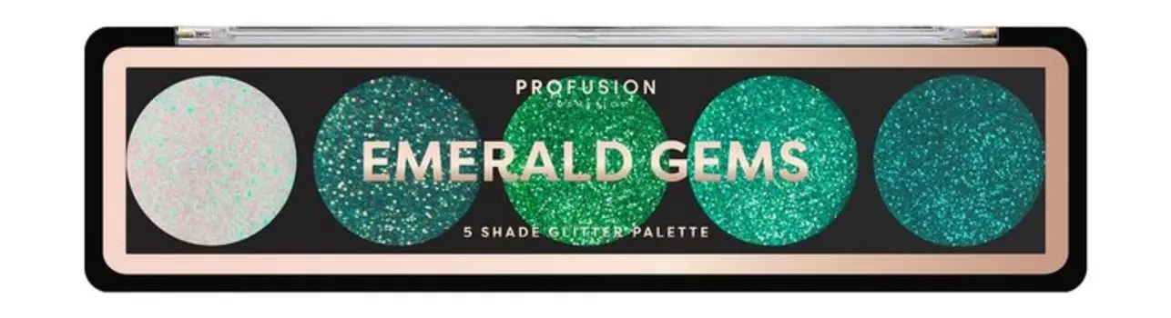Палетка глиттеров для лица и тела Profusion Emerald Gems 5 Shade Glitter Palette