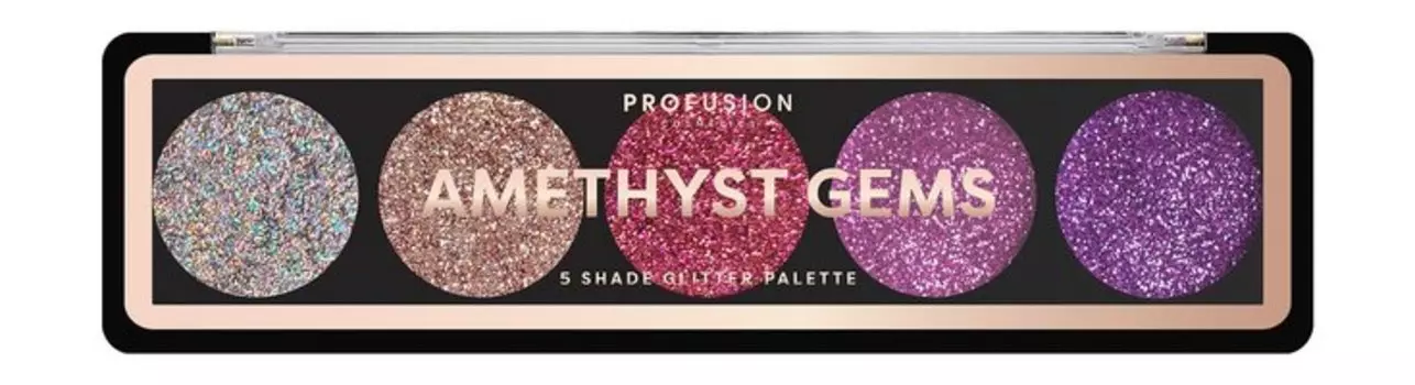 Палетка глиттеров для лица и тела Profusion Amethyst Gems 5 Shade Glitter Palette