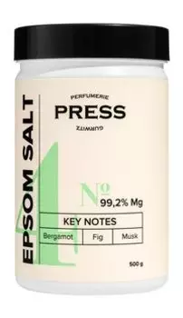 Парфюмированная английская соль для ванны с магнием Press Gurwitz Perfumerie Epsom Salt №4 Bergamot, Fig, Musk