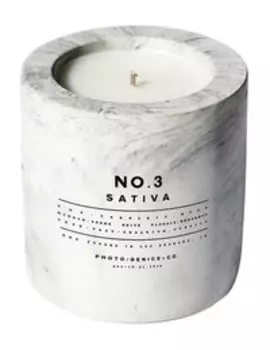 Парфюмированная свеча в керамической вазе Photo/Genics + Co No.3 Sativa Concrete Candle