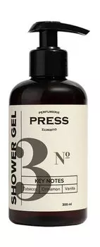 Парфюмированный натуральный бессульфатный гель для душа Press Gurwitz Shower Gel №3 Tobacco, Vanilla, Cinnamon