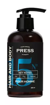 Парфюмированный шампунь-гель 2-в-1 для волос и тела Press Gurwitz Perfumerie Pour Homme Head & Body №15 Iris, Fig, Sandal