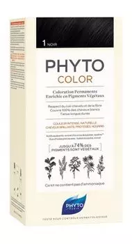 Перманентная крем-краска для волос c растительными пигментами Phyto 1 Phytocolor Noir