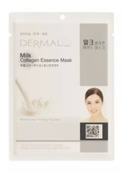 Питательная тканевая маска с молочными протеинами и коллагеном Dermal Milk Collagen Essence Mask