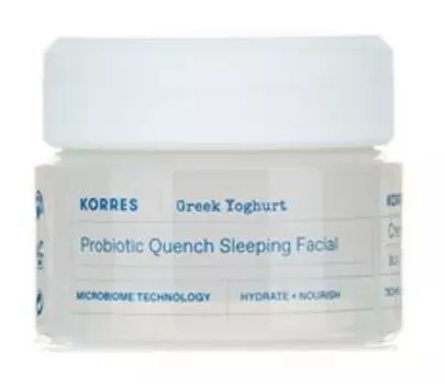 Питательный ночной крем для лица с пробиотиками и греческим йогуртом Korres Greek Yoghurt Probiotic Quench Sleeping Facial