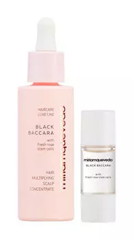 Подготовительный набор для очищения кожи головы с экстрактом черной розы Miriamquevedo Black Baccara Hair Multiplying Scalp Concentrate + Pre-Treatment Exfoliator Set