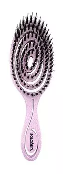 Подвижная био-расческа для волос c натуральной щетиной Solomeya Detangling Bio Hair Brush Lilac