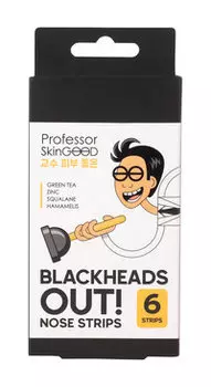 Полоски для носа против черных точек с экстрактом гамамелиса Professor SkinGood Blackheads Out Nose Strips