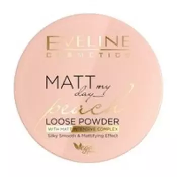 Полупрозрачная персиковая матирующая пудра Eveline Matt My Day Loose Powder Peach