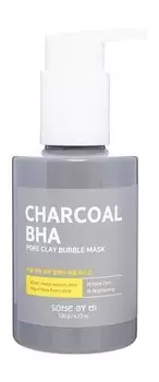 Пузырьковая глиняная маска для лица с древесным углем и салициловой кислотой Some by Mi Charcoal BHA Pore Clay Bubble Mask