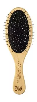 Расческа для волос с металлическими зубцами Lei Расческа массажная Дерево-черный Металл