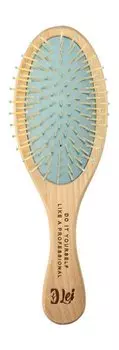 Расческа для волос с пластиковыми зубцами Lei Расческа массажная Натуральное дерево-голубой Пластик
