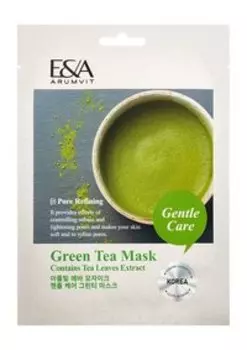 Расслабляющая тканевая маска для кожи лица с экстрактом зеленого чая Eva Mosaic Arumvit E&A Gentle Care Green Tea Mask