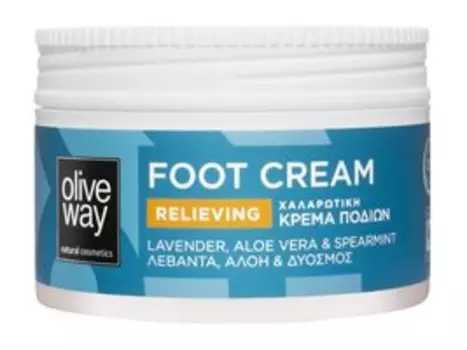 Расслабляющий крем для ног с экстрактами лаванды, алоэ вера и маслом мяты Oliveway Relieving Foot Cream
