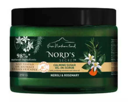 Расслабляющий сахарный скраб c ароматом цитруса и розмарина Nord's Secret Calming Sugar Oil-in-Scrub Neroli & Rosemary