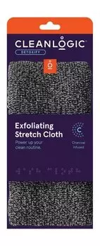 Растягивающаяся мочалка для тела с древесным углем Cleanlogic Detoxify Exfoliating Stretch Cloth