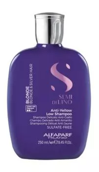 Шампунь для нейтрализации нежелательных желтых оттенков волос Alfaparf Milano Semi Di Lino Blonde Intense Anti-Yellow Low Shampoo